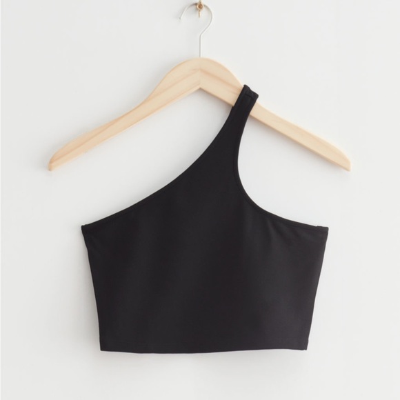 & Other Stories Asymmetrical One-Shoulder Crop Tank Top - Picture 1 of 5